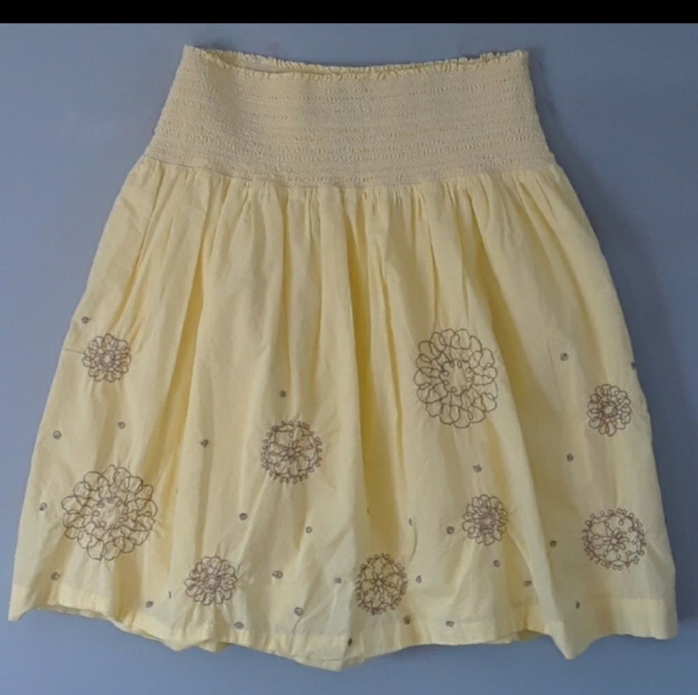 Anthropologie EUC odille embroidered midi skirt
